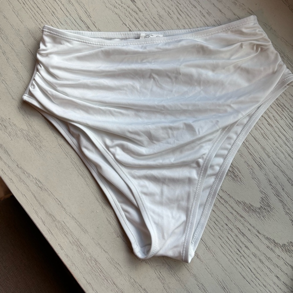 White High-Waisted Bikini Bottom